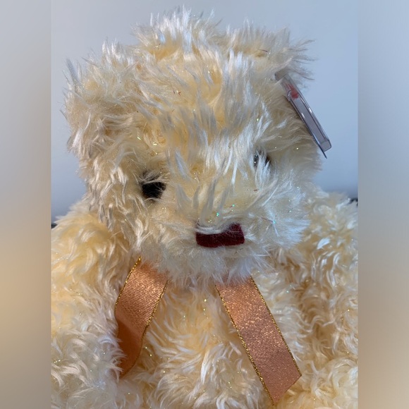 Ty(28) Plush Bear with Sparkle and Orange Bow”Flecks” - Picture 10 of 10